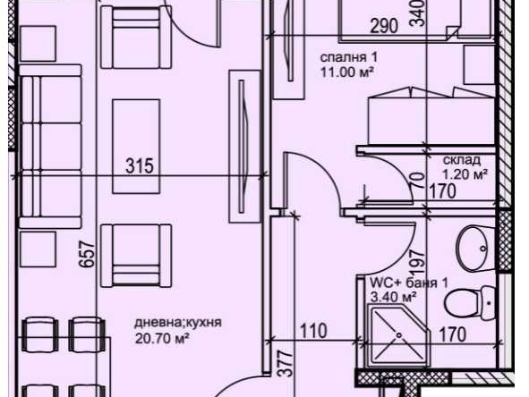 Двустаен апартамент в Пловдив, Кършияка - 71 кв.м за 661 €/кв.м - Снимка #1