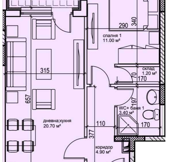 Двустаен апартамент в Пловдив, Кършияка - 71 кв.м за 661 €/кв.м - Снимка #1
