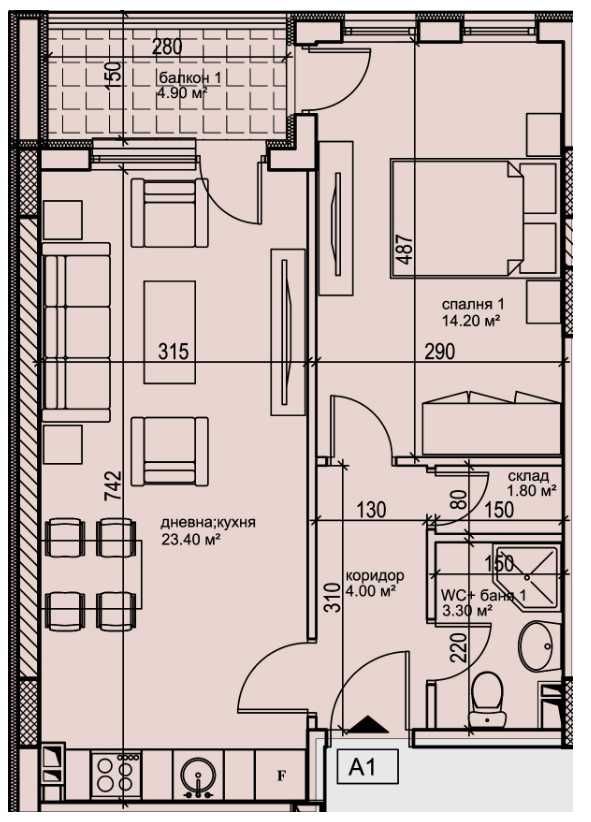 Двустаен апартамент в Пловдив, Кършияка - 71 кв.м за 1306 €/кв.м - Снимка #1