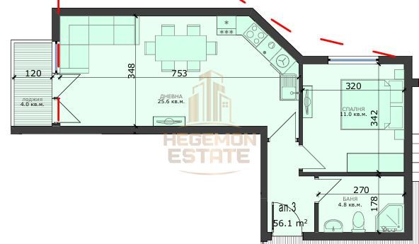 Тристаен апартамент в Варна, Левски - 67 кв.м за 1474 €/кв.м - Снимка #1