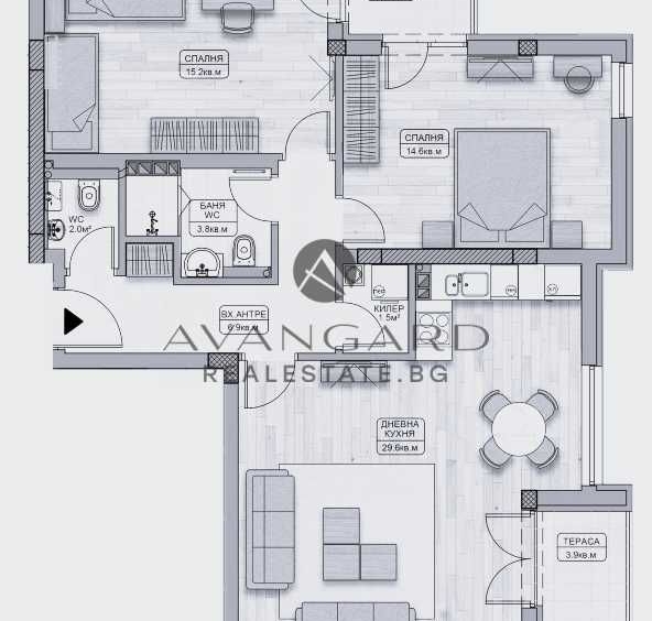 Тристаен апартамент в Пловдив, Кършияка - 114 кв.м за 1355 €/кв.м - Снимка #1