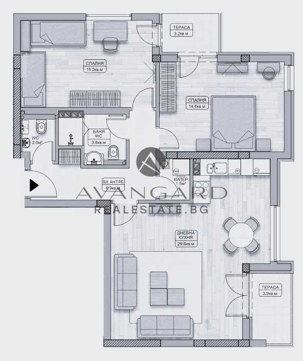 Тристаен апартамент в Пловдив, Кършияка - 114 кв.м за 1355 €/кв.м - Снимка #1
