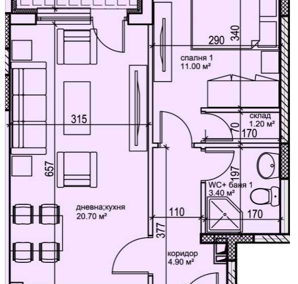 Двустаен апартамент в Пловдив, Кършияка - 62 кв.м за 1315 €/кв.м - Снимка #1