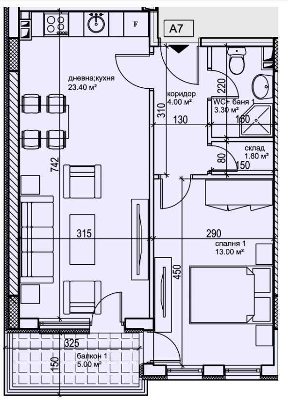 Двустаен апартамент в Пловдив, Кършияка - 69 кв.м за 1000 €/кв.м - Снимка #1