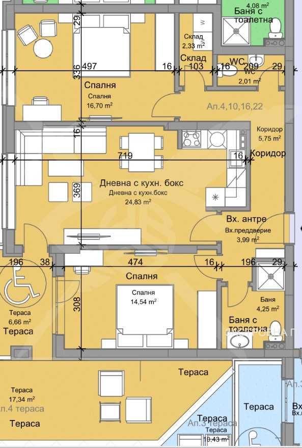 Тристаен апартамент в Пловдив, Остромила - 125 кв.м за 1201 €/кв.м - Снимка #1