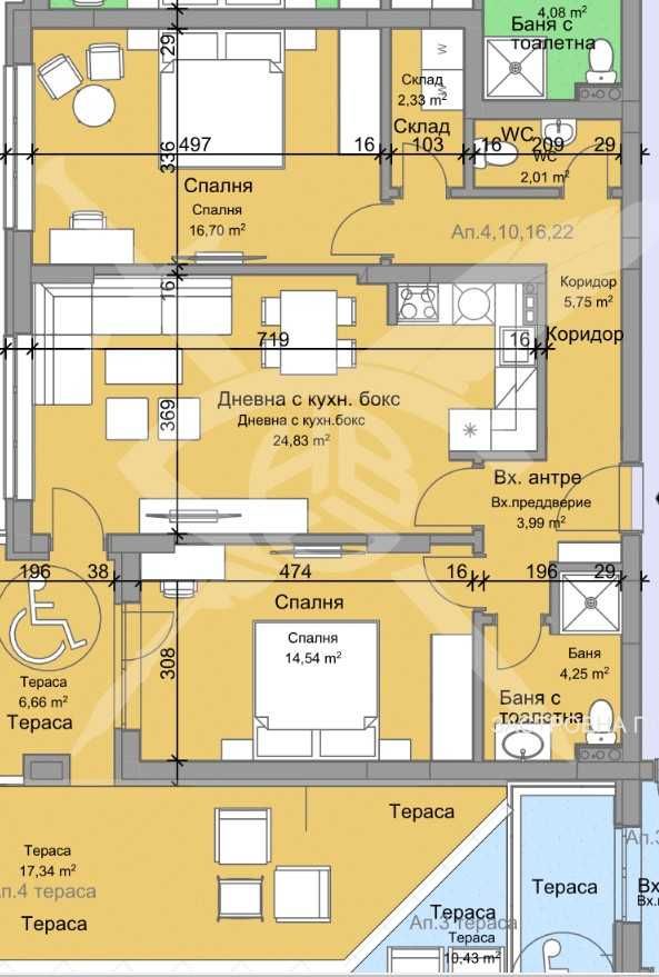 Тристаен апартамент в Пловдив, Остромила - 125 кв.м за 1239 €/кв.м - Снимка #1