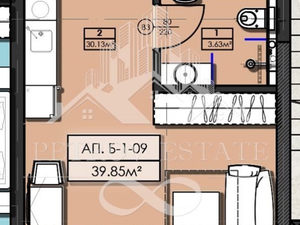 Едностаен апартамент в Велинград - 46 кв.м за 895 €/кв.м - Снимка #1