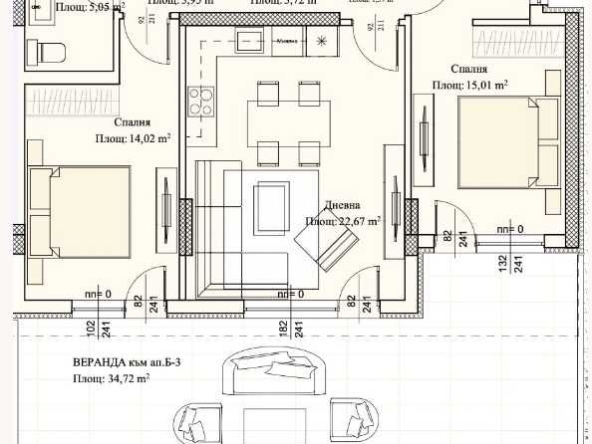 Тристаен апартамент в Пловдив, Христо Смирненски - 102 кв.м за 712 €/кв.м - Снимка #1