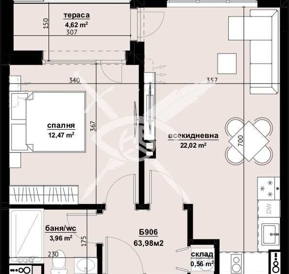 Двустаен апартамент в Бургас, Изгрев - 63 кв.м за 1080 €/кв.м - Снимка #1