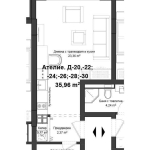 Едностаен апартамент в Пловдив, Гагарин - 43 кв.м за 990 €/кв.м - Снимка #1