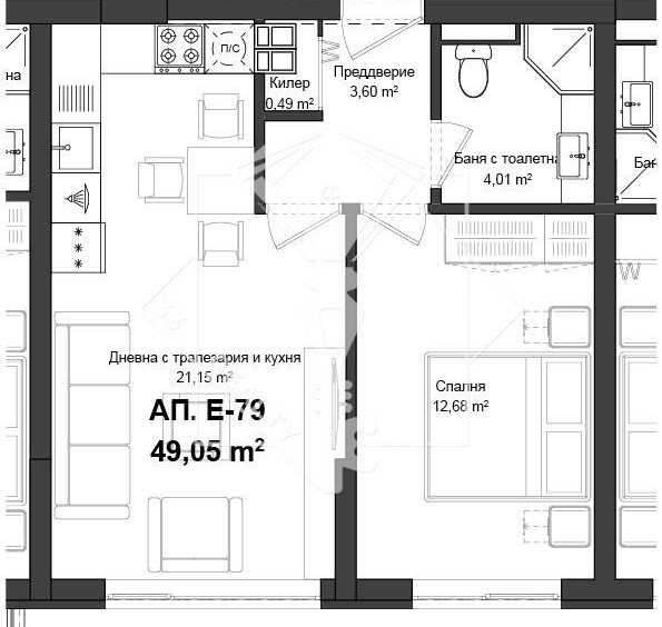 Двустаен апартамент в Пловдив, Гагарин - 56 кв.м за 915 €/кв.м - Снимка #1