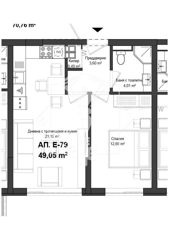 Двустаен апартамент в Пловдив, Гагарин - 56 кв.м за 915 €/кв.м - Снимка #1