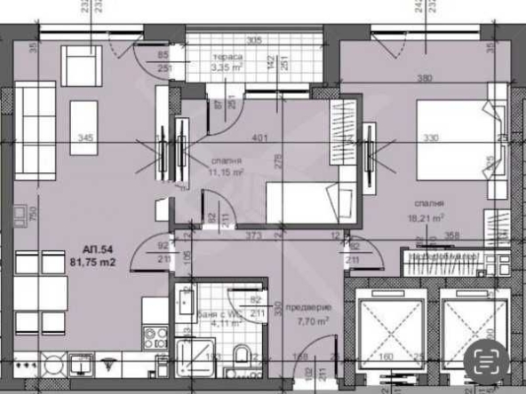 Тристаен апартамент в Пловдив, Тракия - 94 кв.м за 1423 €/кв.м - Снимка #1