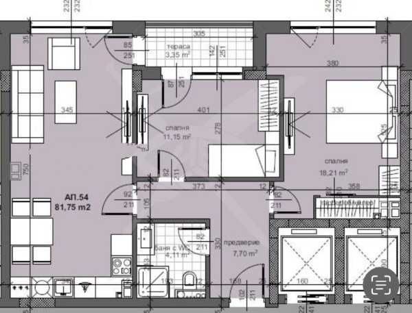 Тристаен апартамент в Пловдив, Тракия - 94 кв.м за 1423 €/кв.м - Снимка #1