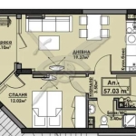 Двустаен апартамент в Бургас, Славейков - 57 кв.м за 984 €/кв.м - Снимка #1