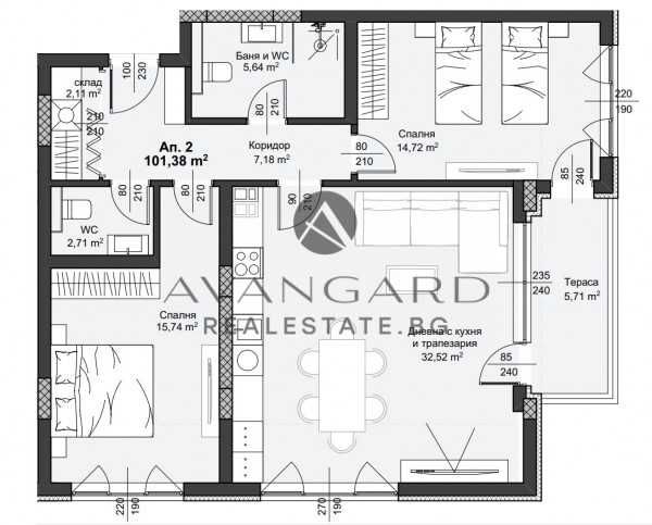 Тристаен апартамент в Пловдив, Христо Смирненски - 118 кв.м за 1250 €/кв.м - Снимка #1