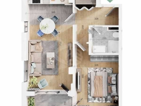 Двустаен апартамент в Пловдив, Тракия - 70 кв.м за 1380 €/кв.м - Снимка #1