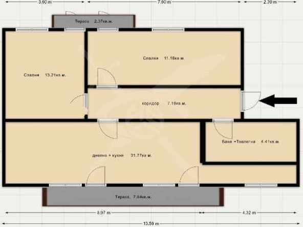 Тристаен апартамент в София, Хладилника - 105 кв.м за 403 €/кв.м - Снимка #1