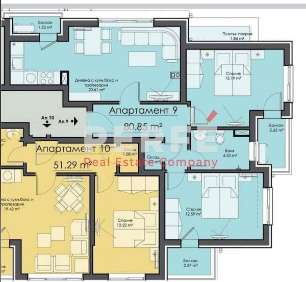 Тристаен апартамент в Бургас, Славейков - 93 кв.м за 1900 €/кв.м - Снимка #1