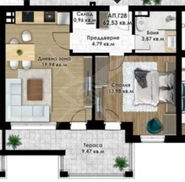 Двустаен апартамент в Пловдив, Кючук Париж - 72 кв.м за 1250 €/кв.м - Снимка #1