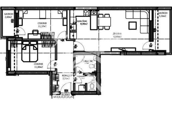 Тристаен апартамент в Пловдив, Тракия - 99 кв.м за 903 €/кв.м - Снимка #1