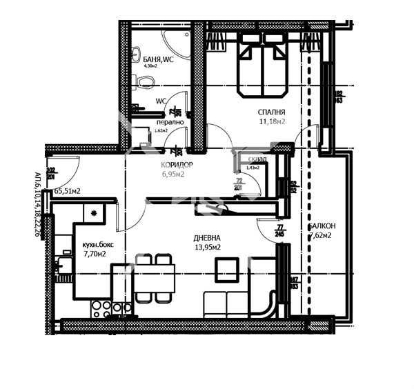 Двустаен апартамент в Пловдив, Тракия - 78 кв.м за 1010 €/кв.м - Снимка #1