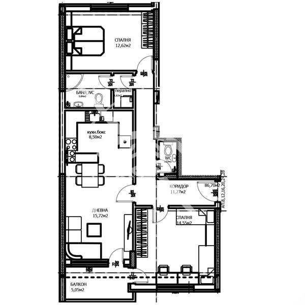 Тристаен апартамент в Пловдив, Тракия - 104 кв.м за 902 €/кв.м - Снимка #1