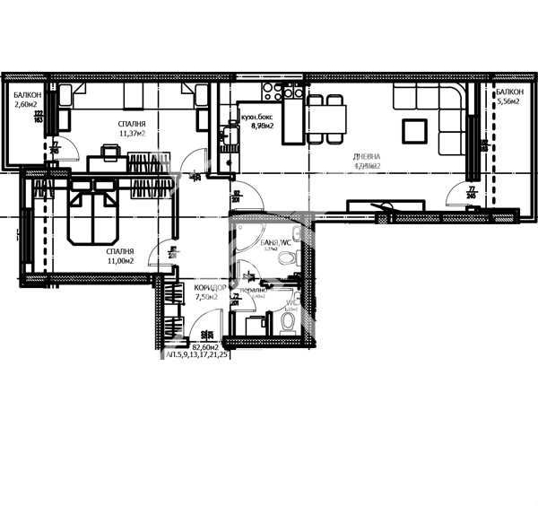 Тристаен апартамент в Пловдив, Тракия - 99 кв.м за 903 €/кв.м - Снимка #1