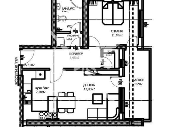 Двустаен апартамент в Пловдив, Тракия - 78 кв.м за 1010 €/кв.м - Снимка #1