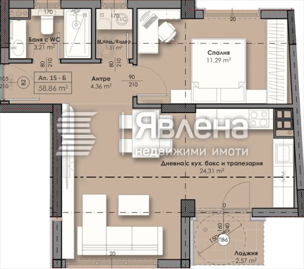 Двустаен апартамент в София, Връбница 2 - 72 кв.м за 1344 €/кв.м - Снимка #1