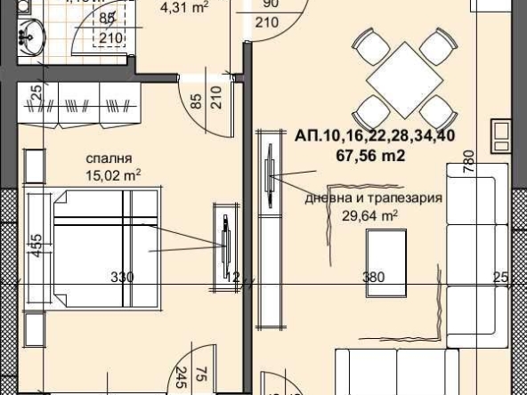 Двустаен апартамент в Пловдив, Тракия - 86 кв.м за 1041 €/кв.м - Снимка #1