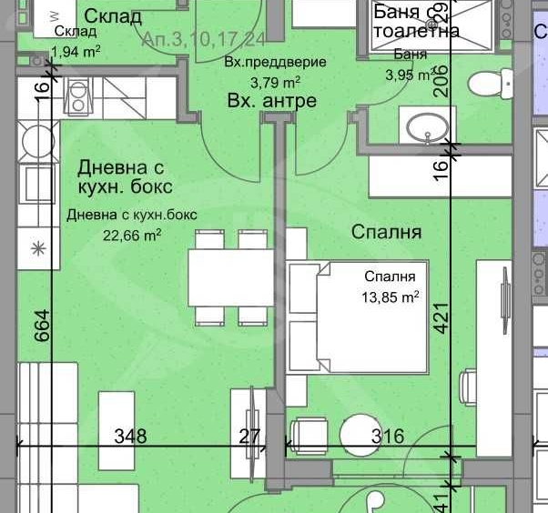 Двустаен апартамент в Пловдив, Остромила - 71 кв.м за 1424 €/кв.м - Снимка #1