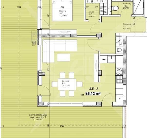 Двустаен апартамент в Пловдив, Остромила - 73 кв.м за 1658 €/кв.м - Снимка #1