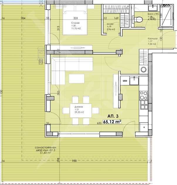Двустаен апартамент в Пловдив, Остромила - 73 кв.м за 1658 €/кв.м - Снимка #1