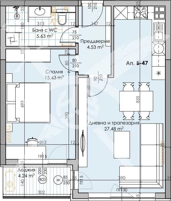 Двустаен апартамент в Пловдив, Кършияка - 79 кв.м за 1541 €/кв.м - Снимка #1
