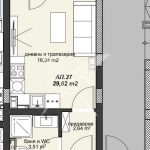 Едностаен апартамент в Пловдив, Христо Смирненски - 36 кв.м за 1534 €/кв.м - Снимка #1