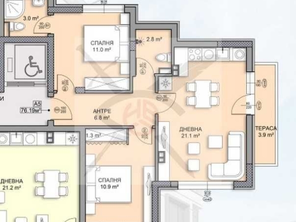 Ателие в София, Дървеница - 105 кв.м за 1945 €/кв.м - Снимка #1