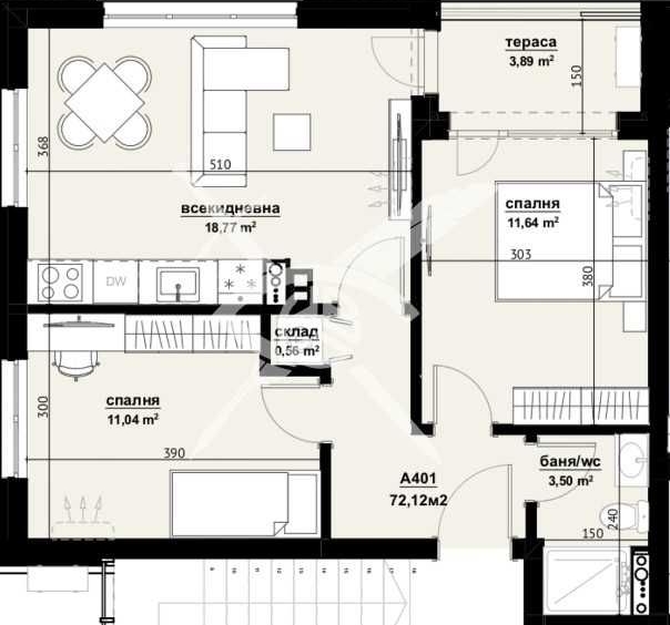 Тристаен апартамент в Бургас, Изгрев - 72 кв.м за 1181 €/кв.м - Снимка #1