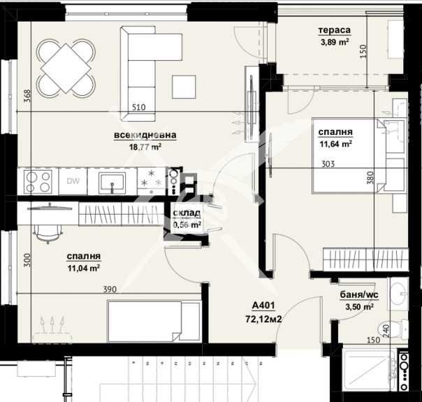 Тристаен апартамент в Бургас, Изгрев - 72 кв.м за 1181 €/кв.м - Снимка #1