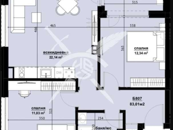 Тристаен апартамент в Бургас, Изгрев - 83 кв.м за 1157 €/кв.м - Снимка #1
