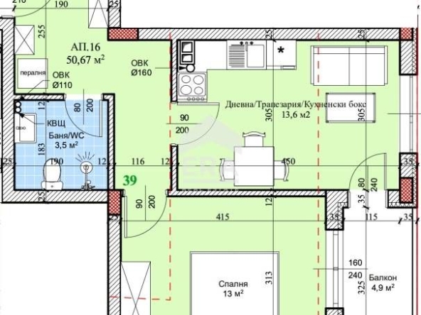 Двустаен апартамент в Русе, Широк център - 63 кв.м за 691 €/кв.м - Снимка #1