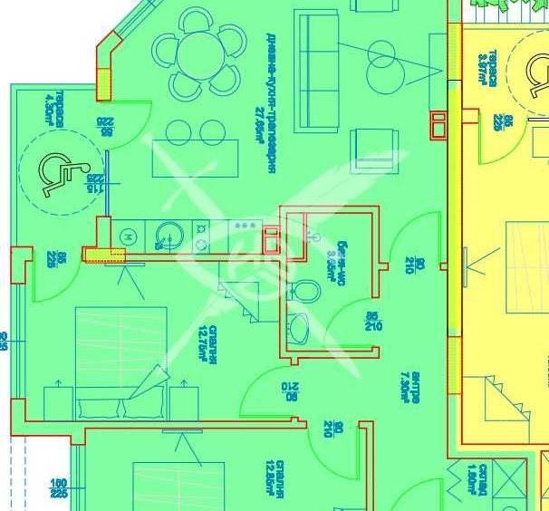 Тристаен апартамент в София, Хладилника - 88 кв.м за 644 €/кв.м - Снимка #1