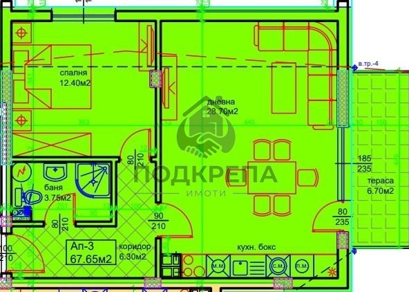 Двустаен апартамент в Асеновград - 79 кв.м за 854 €/кв.м - Снимка #1