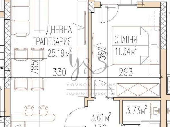 Двустаен апартамент в Пловдив, Остромила - 63 кв.м за 1159 €/кв.м - Снимка #1