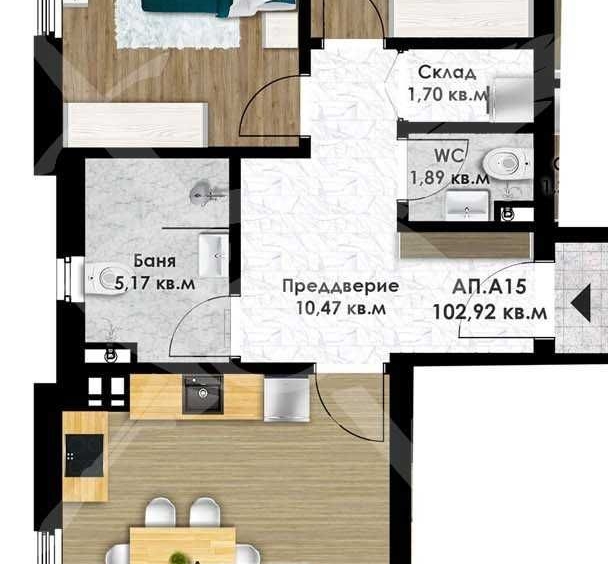 Тристаен апартамент в Пловдив, Остромила - 120 кв.м за 947 €/кв.м - Снимка #1