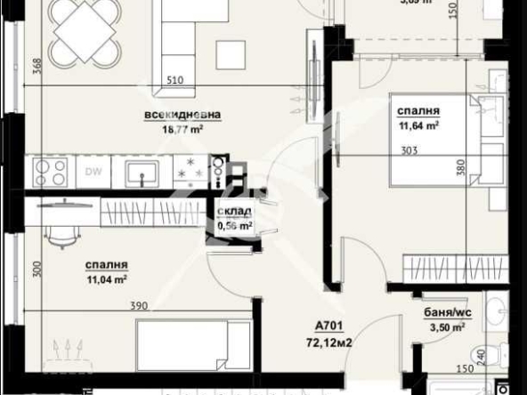 Тристаен апартамент в Бургас, Изгрев - 72 кв.м за 1195 €/кв.м - Снимка #1