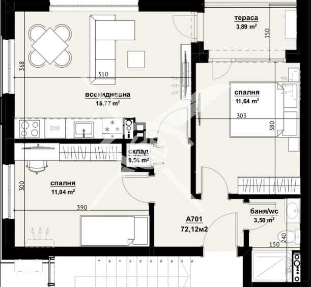 Тристаен апартамент в Бургас, Изгрев - 72 кв.м за 1195 €/кв.м - Снимка #1