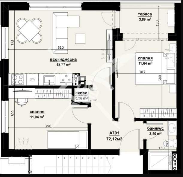 Тристаен апартамент в Бургас, Изгрев - 72 кв.м за 1195 €/кв.м - Снимка #1