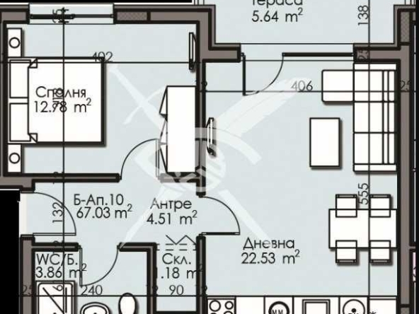 Двустаен апартамент в Пловдив, Изгрев - 67 кв.м за 1151 €/кв.м - Снимка #1