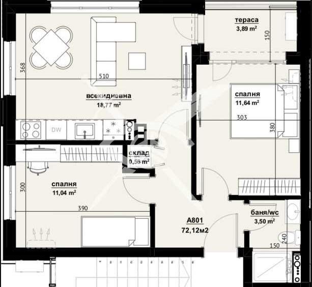 Тристаен апартамент в Бургас, Изгрев - 72 кв.м за 1195 €/кв.м - Снимка #1